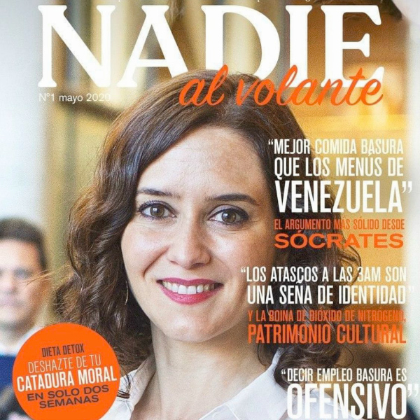 La otra portada de Díaz Ayuso: Nadie al volante