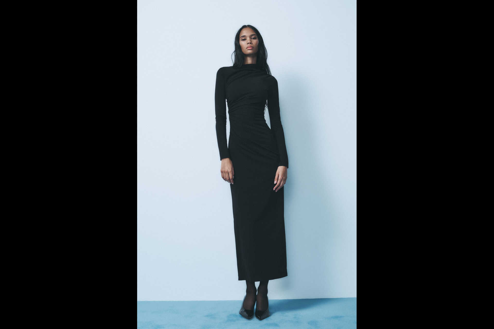 Vestido midi drapeado